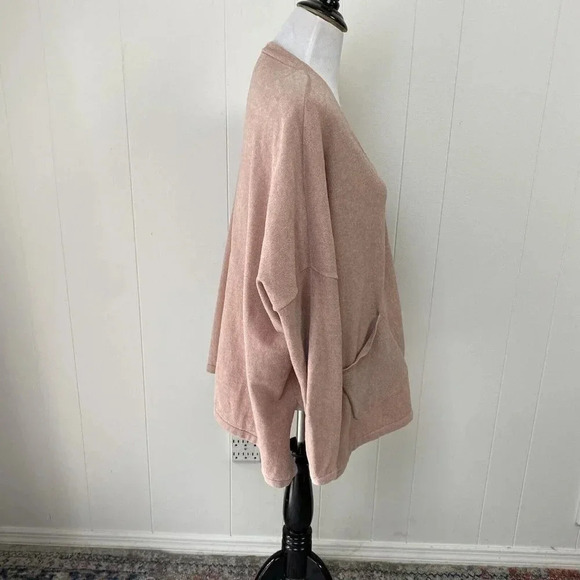 Wynne Lounge Button Front Cardigan Dusty Rose Oversized Fit Size P - Picture 11 of 14